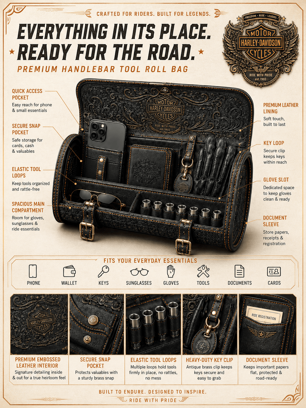 HLDV Premium Vintage Motorcycle Bag NTNA