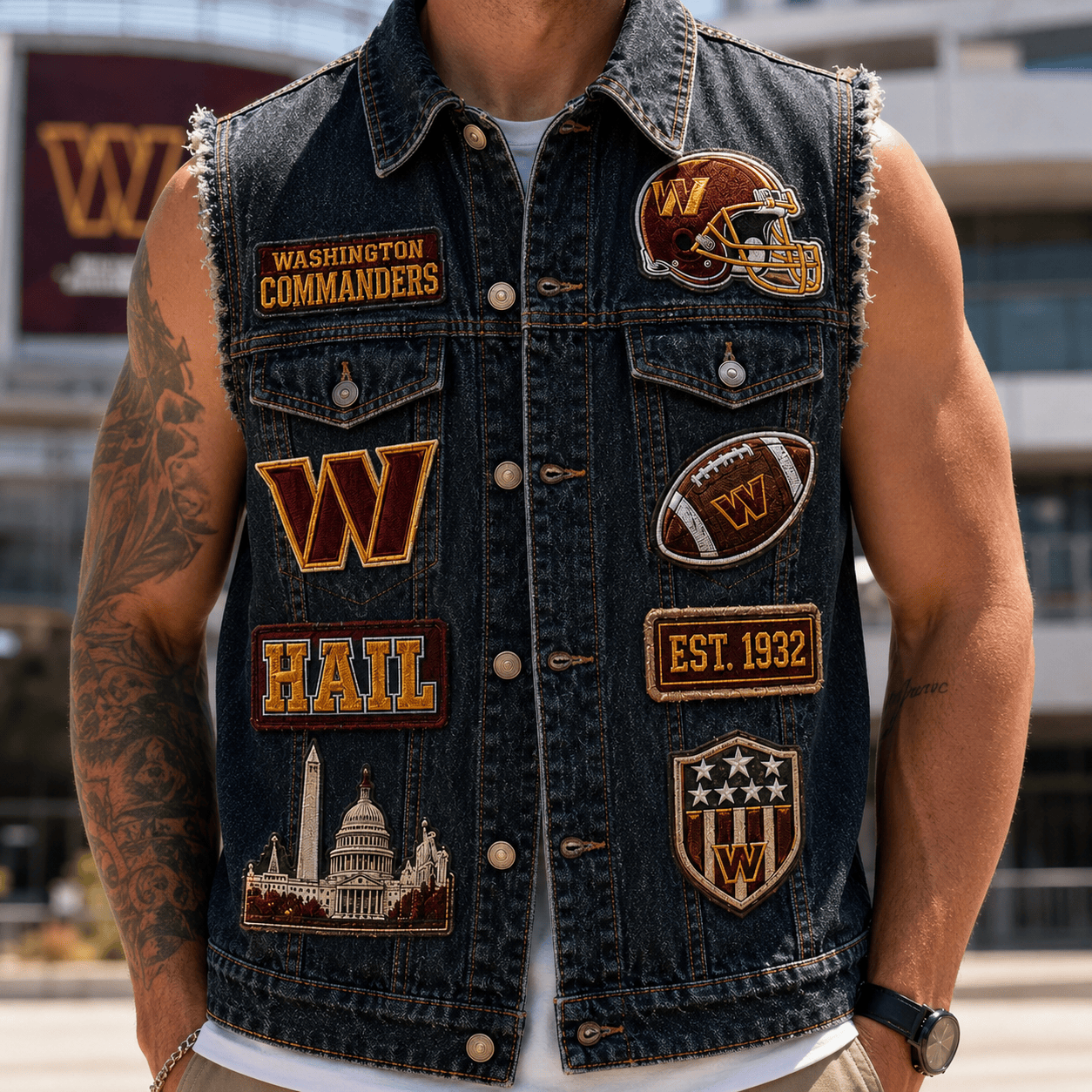 WCD PREMIUM DENIM VEST LNTH